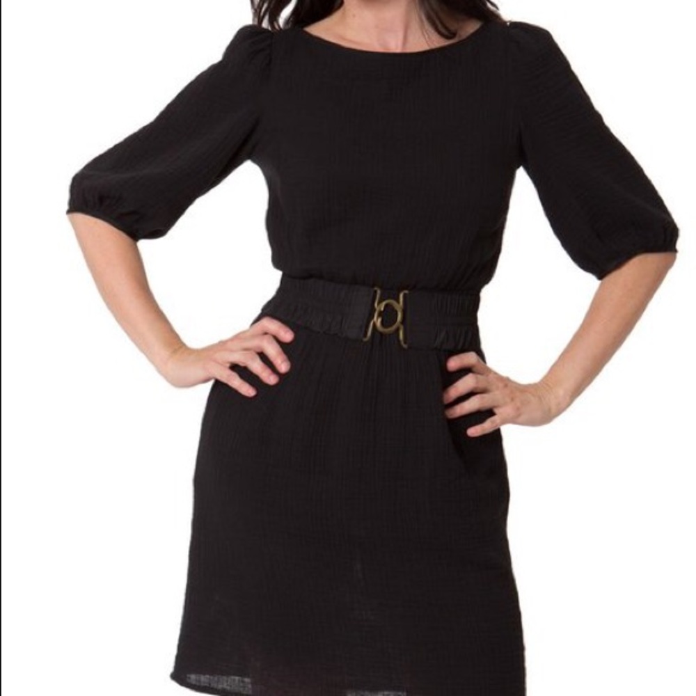 Black cotton gauze dress Edward An Naples Dress size small